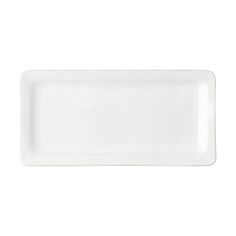 a white rectangular plate on a white background