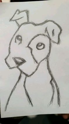 a drawing of a dog with a hat on it's head