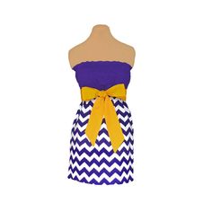 Purple + Bright Gold Chevron Game Day Dress Black Chevron