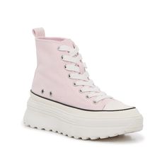 Madden Girl-Mollie Lug High-Top Sneaker Take edgy looks to the next level with the Mollie lug high-top sneakers from Madden Girl. These shoes feature an extremely thick sole for a chunky, standout look.