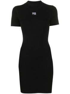 Black logo patch mini dress from T BY ALEXANDER WANG featuring logo patch to the front, slim fit, round neck and short sleeves. Mimi Dress, Virtual Wardrobe, Classic Clothing, Trendy Dress Outfits, Kendall Jenner Outfits, Fitted Mini Dress, Nyc Fashion, T By Alexander Wang, Classic Outfits