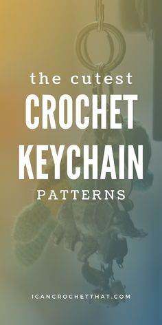 the cutest crochet keychain pattern is featured in this postcard