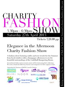 an advertisement for the charity fashion show