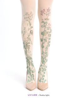 Funky Tights, Cool Tights, Floral Tights, Cute Tights, Green Meadow, I'm With The Band, Flowers Print, When I Grow Up, Socks And Tights