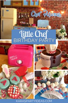 a little chef birthday party with lots of food and decorations