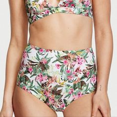 Size Xl Floral Victoria's Secret Floral Print Bottoms For Spring, Trendy Victoria's Secret Swimwear For Spring, Victoria's Secret Spring Floral Print Bottoms, Victoria's Secret Bottoms For Spring Vacation, Victoria's Secret Pink Summer Bottoms, Victoria's Secret Pink Bottoms For Vacation, Groovy Swimwear, Vs Swim, Skin Hand