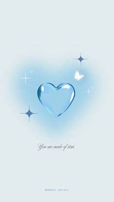 a blue heart shaped object with stars in the background and text that reads, you are meant to be loved