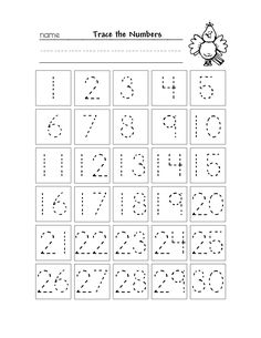 trace the numbers worksheet for children to practice their handwriting and number recognition skills