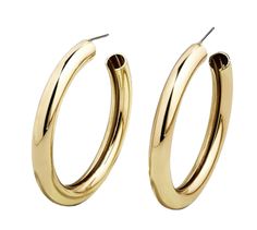 large gold hoop earrings on a white background