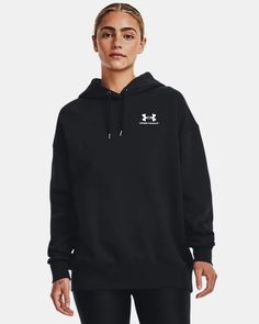 Women's UA Icon Fleece Oversized Hoodie | Under Armour One Piece & Sets, Shirts For Leggings, Under Armour Hoodie, Heather White, Oversized Hoodie, Under Armour Women, Oversize Hoodie, Under Armour, Shirts Tops