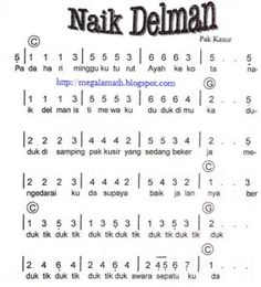 an image of a page with numbers and symbols on it, including the words'naik delman '