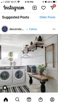 the instagram page on instagram shows an image of a washer and dryer