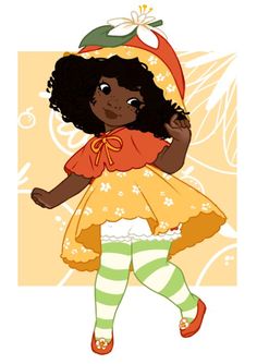 Strawberry Shortcake X Orange Blossom Fanart, Orange Blossom Fanart, Black Strawberry Shortcake, Strawberry Shortcake Fanart, Black Strawberry, Arte Nerd, Black Cartoon Characters, Black Cartoon