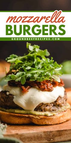 A must-try main dish for dinner! These ground beef burgers with mozzarella cheese and pesto mayo are a simple dinner idea you'll surely love. So delicious! Pin this mozzarella burger recipe for later! Memorial Day Dinner, Mozzarella Burger, Summer Grilling Ideas, Ground Beef Burgers, Ground Beef Burger Recipe, Grilled Mozzarella, Pesto Mayo, Sliders Recipes