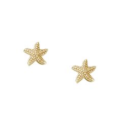 Fine jewelry for kids. These stud earrings are crafted of 14k yellow gold or sterling silver with detailed starfish design. Solid post with push on back. Fun for a little girl's daily wearing. Age (Yrs): 0-10 (Age recommendation is approximate) Metal: 925 Sterling Silver, 14K Yellow Gold Earring Back: Push On Other Measurement: Starfish Width: 1/4 inch Weight: Variant Grams Sterling Silver 0.76 Yellow Gold 0.8 Yellow Gold Starfish Earrings With Starfish Charm, Starfish Design, Jewelry For Kids, Pink Stud Earrings, Ocean Girl, Pink Studs, Earrings For Girls, Starfish Pendant, Birthday Wishlist