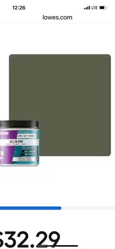 an image of a green paint with the price tag below it and another product in front of it