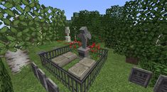 an image of a cemetery in minecraft