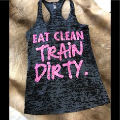 Nwot. Shirt Brand Is Next Level. Gym Tanks Women, Gym Tanks, Eat Clean, Gym Clothes, T Shirts With Sayings, Shirt Brand, Shirts With Sayings, Gym Outfit, Racerback Tank