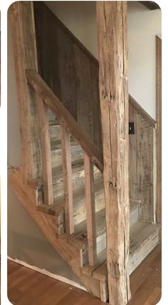 the stairs are made out of old wood