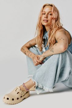 Karlie Buckle Clog from Free People. Free People Clogs, Summer Autumn Outfit, Free People Style, Window Shopping, Flexible Design, Outfit Inspo Fall, Black Fits, Boho Outfits, Fashion Illustration