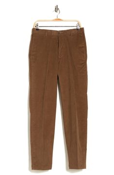 A classic fit pair of pants crafted from corduroy are designed with stretch for all-day comfort and style. Zip fly with button closure Side pockets 98% cotton, 2% elastane
 Machine wash, tumble dry Imported Brown Corduroy Pants For Work, Classic Relaxed Fit Corduroy Bottoms, Brown Tapered Leg Corduroy Pants, Brown Corduroy Tapered Pants, Classic Straight Leg Corduroy Pants, Classic Corduroy Straight Leg Pants, Classic Corduroy Bottoms With Welt Pockets, Classic Brown Corduroy Pants, Classic Corduroy Tapered Leg Bottoms