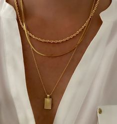 3 layer gold necklace set.Perfect for summer nights out.Stay trendy with the latest Amazon Fashion! #amazonjewelry#amazonfinds#affordablejewelry#goldjewelry#necklaceset#summer#beach#vacation#pinterestaesthetic#trends#nightout#layering#stack#3layer Sold by KissYan on Amazon.-This Pinterest Account(AmazeFlexFind) is an Amazon Affiliate