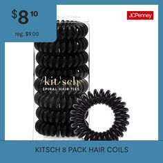 Telephone cord style hair ties! Creaseless and dent-free hair coils by KITSCH come in an assortment of brown hues. Headache & kink-free and perfect for every hair type! Pack includes 8 hair coils.# Pieces In Set: 8Country of Origin: Imported Hair Coils, Style Hair, Free Hair, Coils, Accessories Hair, Headache, Kitsch, Hair Ties, Hair Accessories