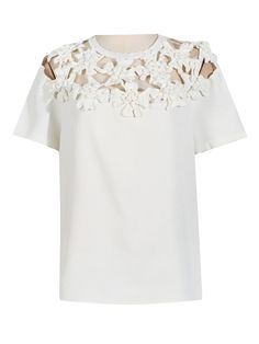 Fabric name: PolyesterPattern: FlowersStyle: HedgingSleeve length: short sleeveCraftsmanship: Embroidery/EmbroideryColor: WhiteSize: S,M,L,XLSize Chart（CM）: White Floral Embroidery Short Sleeve Top, White Floral Embroidered Short Sleeve Top, White Floral Embroidery Short Sleeve T-shirt, White Floral Embroidered Short Sleeve T-shirt, White Short Sleeve T-shirt With Floral Embroidery, White Short Sleeve Top With Floral Applique, White Floral Embroidered T-shirt, White Floral Applique Short Sleeve Top, White Short Sleeve T-shirt With Floral Applique