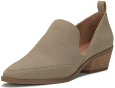 PRICES MAY VARY. Nubuck leather upper with curved side cutouts Closed pointed moc toe Closed back with top looped heel tab Slip-on style Lightly cushioned footbed Lucky Brand Womens heeled loafer. Rooted in rock 'n' roll with a signature sense of humor, Lucky Brand stands for independent thinking, individual style and a feeling as authentic as love. Friends since youth, creators Gene Montesano and Barry Perlman shipped the first order of Lucky Brand in 1990, and have been renowned for their grea Womens Heeled Loafers, Work Flats, Closed Toe Heels, Love Friends, Lucky Brand Shoes, Heeled Loafers, Nubuck Leather, Dressy Casual, Fashion Flats