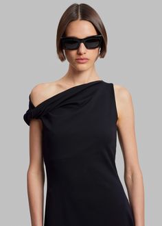 Beaufille Indi Dress - Black – The Frankie Shop The Frankie Shop, Frankie Shop, Asymmetrical Neckline, Tumble Dryer, S Models, Midi Length, Stretch Fabric, One Shoulder, Portugal