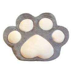 a grey and white animal paw rug on a white background