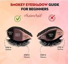 Face Makeup Guide, Eyeshadow Guide, Smokey Eye Makeup Steps, Koleksi Makeup, Drag Make-up, Makeup Face Charts, Routine Skin