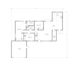 the floor plan for a home with three bedroom and two bathroom areas on each side