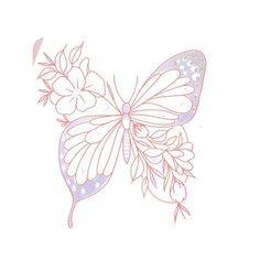 a drawing of a butterfly on a white background