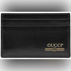 New Gucci Gucci Logo Leather Cardholder In Black No Box/Dustbag Included Made In Italy Msrp $330 Gucci Rectangular Wallet With Rfid Blocking, Classic Black Card Holder With Logo Plaque, Gucci Luxury Wallets With Rfid Blocking, Gucci Luxury Wallet With Rfid Blocking, Designer Gucci Wallet With Rfid Blocking, Gucci Leather Wallet With Rfid Blocking, Gucci Leather Wallets With Rfid Blocking, Designer Gucci Wallet With Logo Plaque, Luxury Gucci Wallet With Rfid Blocking