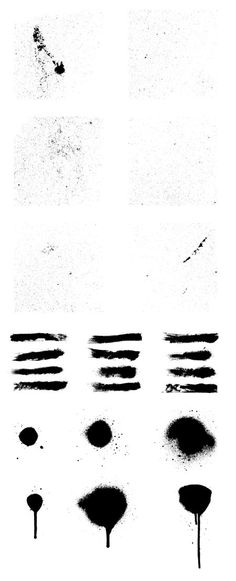 some black and white images are shown with different stains on the paper, including one that has