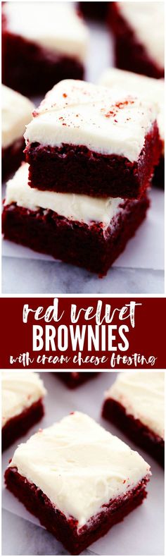 red velvet brownies with cream cheese frosting