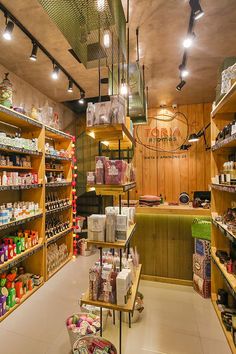 a store filled with lots of different types of food and condiments on shelves