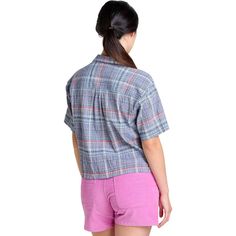 Plaid Camp Collar Tops With Relaxed Fit, Spring Casual Camp Collar Tops, Collared Cotton Camp Shirt, Cotton Collared Camp Shirt, Cotton Top With Camp Collar, Casual Plaid Tops For Daywear, Casual Plaid Camp Shirt With Camp Collar, Plaid Short Sleeve Tops For Daywear, Toad