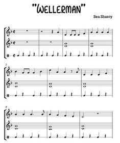 the sheet music for welleman