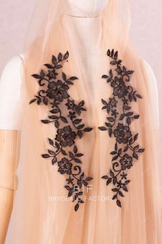 classic black flower lace appliques sold as a pair Procreate Fashion, Unique Accessories, Black Flower, Nails Inspo, Lace Applique, Embroidered Lace, Floral Designs, Accessories Unique, Embroidered Flowers