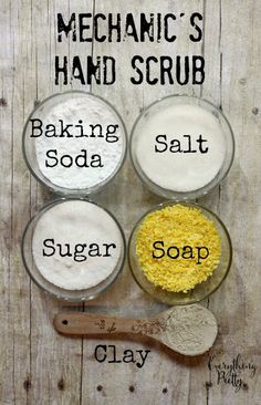 the ingredients to make homemade hand scrubs