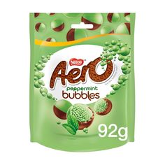 Aero Bubbles Peppermint Mint Chocolate Sharing Bag - 92g - British Snacks Sharing With Friends, Whey Powder, Family Presents, Xmas List, Gum Arabic, Skim Milk, Willy Wonka, Powdered Milk