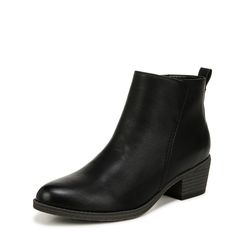 PRICES MAY VARY. Sleek chelsea boot for women with low block heel great for everyday wear, concerts, business casual office shoes, fall, winter, date night, casual wear and more. Women's ankle boots with man-made upper with a closed round toe available in medium and wide width Side zip closure and back pull tab for easy on/off and all day comfortable wear ContourFIT technology: sculpted insole, soft foam lining, arch support with memory foam, lightweight and flexible outsole 1 3/4 inch comfortab Black Booties With Reinforced Heel And Medium Width, Casual Office Shoes, Black Zipper Closure Mid-calf Boots For Work, Black Synthetic Booties Medium Width, Medium Width Booties With 4-inch Heel, Black Chelsea Boots With Reinforced Heel, Medium Width, Casual Ankle Boots, Low Block Heels, Womens Ankle Boots