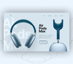 the air pods max website is displayed with headphones