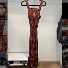 Gorgeous Maxi Dress Nwt By Chaser. Bohemian Style With V Cut Out Back Size Small. Beaded Tie Waist For Hourglass Shaping Brown Boho Print Sleeveless Dress, Casual Orange Maxi Dress For Festivals, Sleeveless Orange Maxi Dress For Festival, Sleeveless Patterned Maxi Dress With Paisley Print, Sleeveless Patterned Paisley Print Maxi Dress, Beaded Tie, Gorgeous Maxi Dresses, Dresses Boho, Hourglass Shape