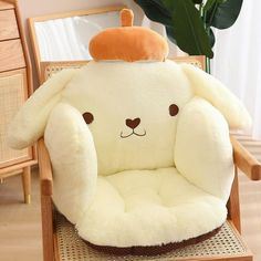 a chair with a stuffed animal on top of it