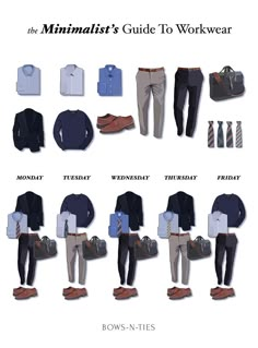 Minimalists Style Guide: Work Capsule Wardrobe Men, Men's Capsule Wardrobe, Wardrobe Men, Minimalist Moda, Mens Business Casual, Mens Business Casual Outfits, Mens Business, Minimalist Wardrobe