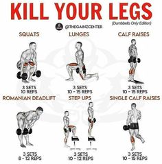 a poster showing how to do the dumbbles with an exercise chart on it