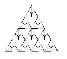 the triangle is made up of triangles that are black and white, with one side missing